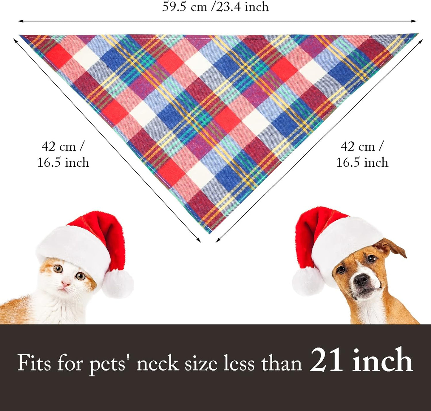 12-Piece Adjustable Plaid Dog Bandana Set - Triangle Bibs for Small to Medium Pets (Buffalo Plaid Design)