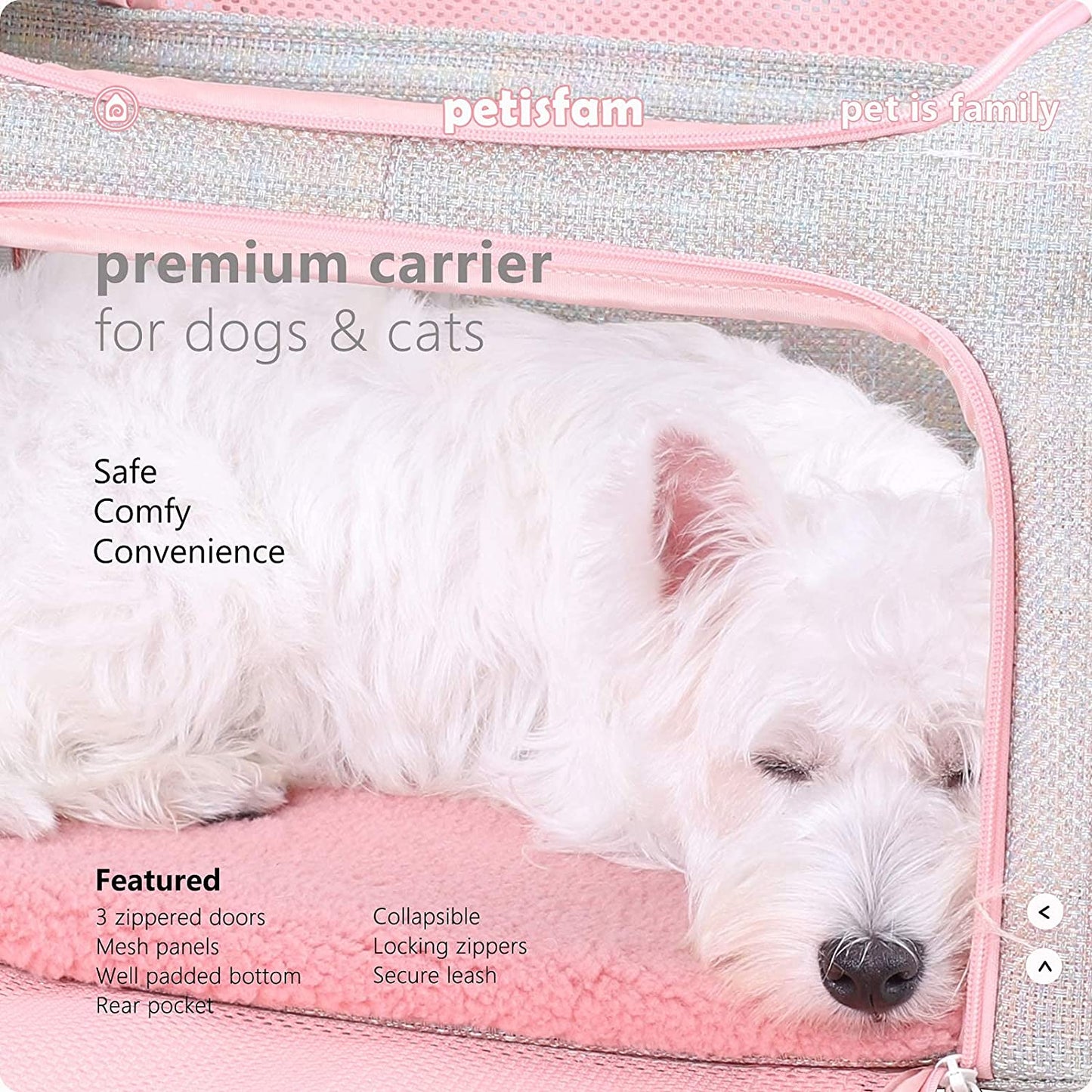 Soft and Stylish Travel Carrier Bag for Medium Cats, Kittens, and Puppies in Fantasy Pink, Size M