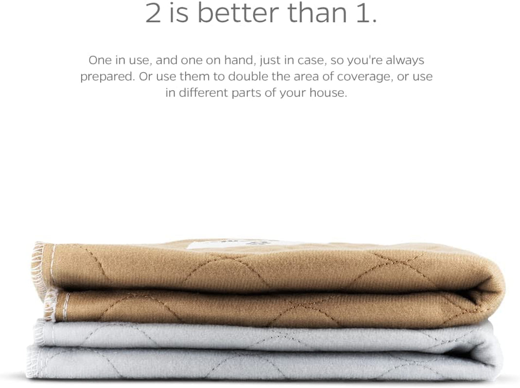 ® Pawtect® Washable Dog Pee Pads (2-Pack) - Premium Waterproof and Reusable Whelping Pads, Modern Design (Tan/Grey, 48" Round)