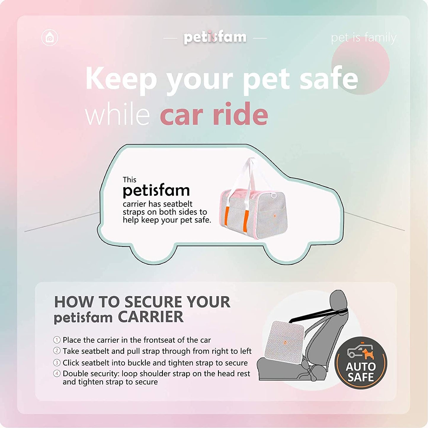 Soft and Stylish Travel Carrier Bag for Medium Cats, Kittens, and Puppies in Fantasy Pink, Size M