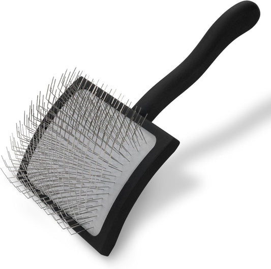 Big K Dog Slicker Brush for Goldendoodles, Labradoodles, and Poodles - Professional Grooming Tool for Fluffing, Detangling, and Styling, Large Size, Black