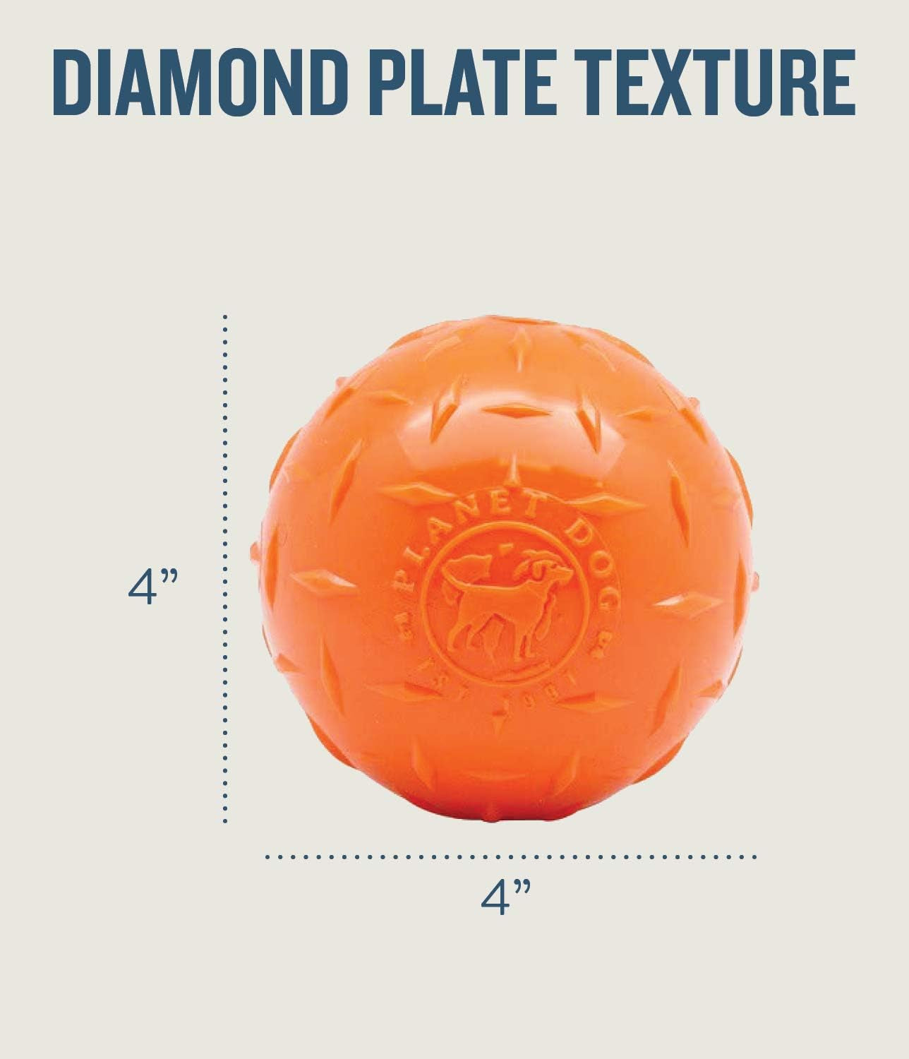 Planet Dog Orbee-Tuff Diamond Plate Orange Large Treat-Dispensing Dog Toy