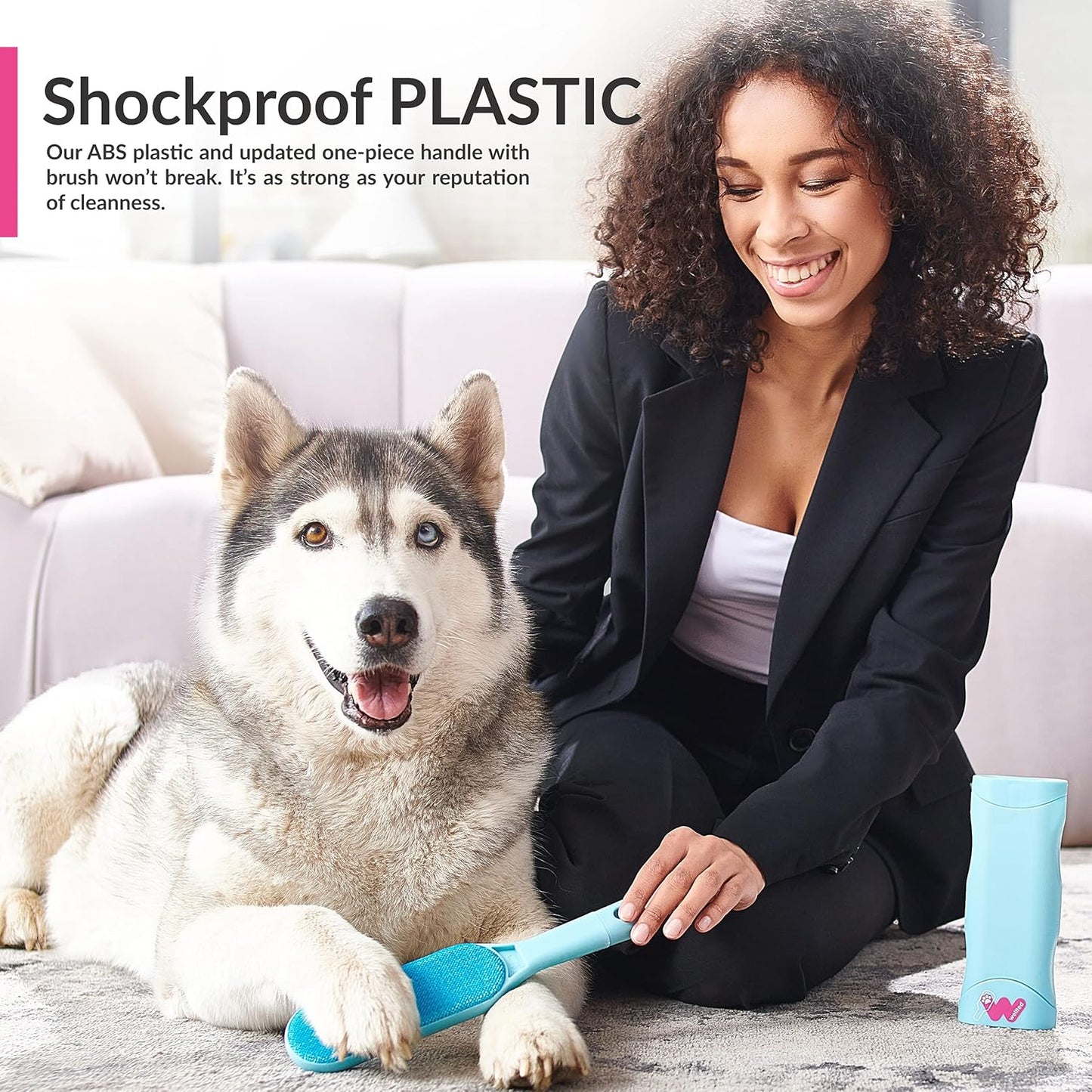 Blue Double-Sided Self-Cleaning Pet Hair Remover for Furniture, Clothing, Car Seats, Carpets, and Pet Beds - Effective Dog and Cat Fur and Lint Brush
