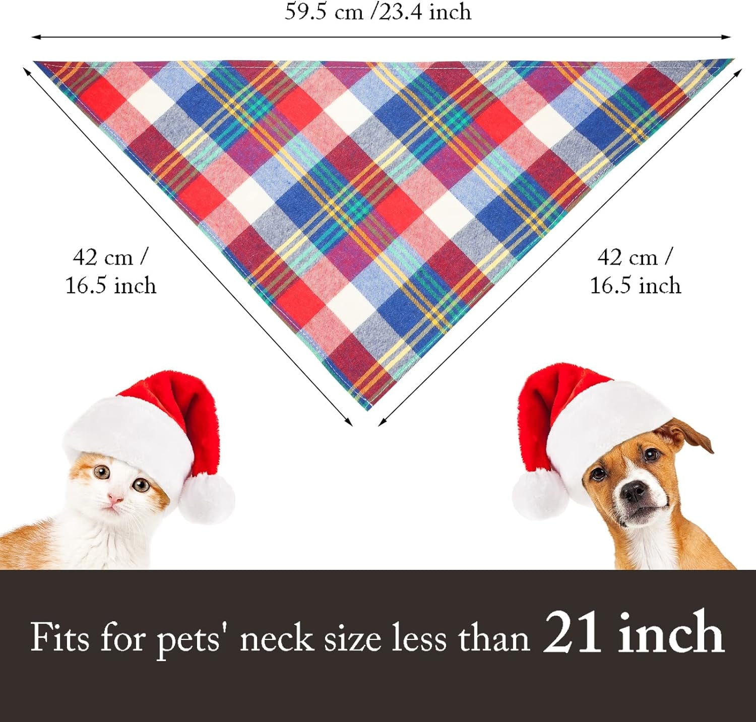 12-Piece Adjustable Plaid Dog Bandana Set - Triangle Bibs for Small to Medium Pets (Buffalo Plaid Design)