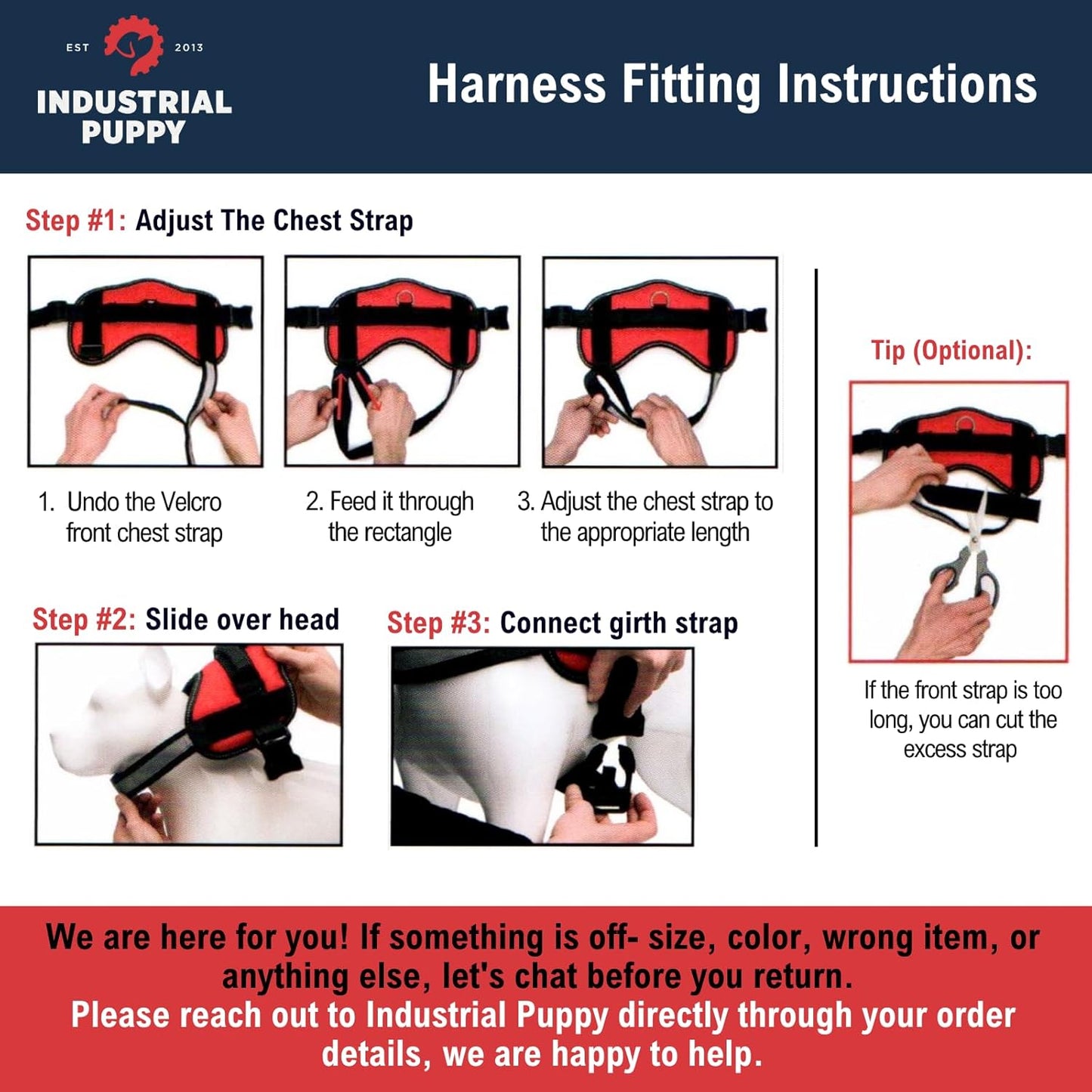Professional Service Dog Vest and Leash Set - Adjustable Harnesses (XXS to XXL) with Reflective Patch and Breathable Mesh Design (Red, Small)