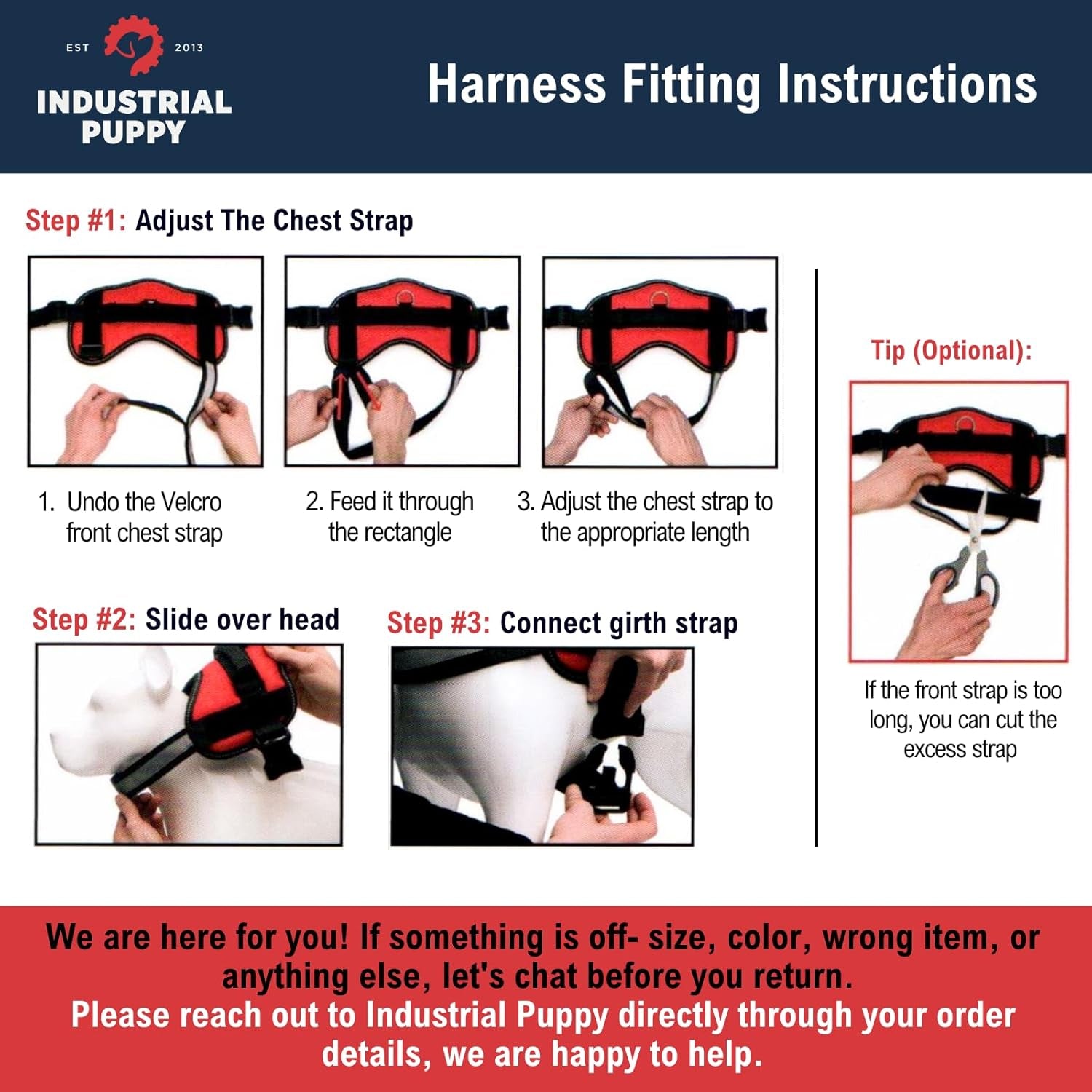 Professional Service Dog Vest and Leash Set - Adjustable Harnesses (XXS to XXL) with Reflective Patch and Breathable Mesh Design (Red, Small)