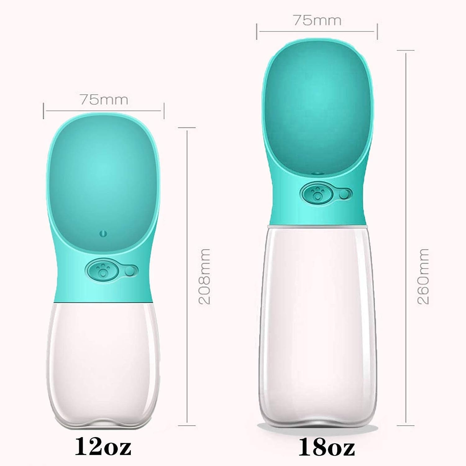 Portable Dog Water Bottle and Dispenser with Bowl - Food Grade Silicone, BPA Free, Ideal for Travel and Walking
