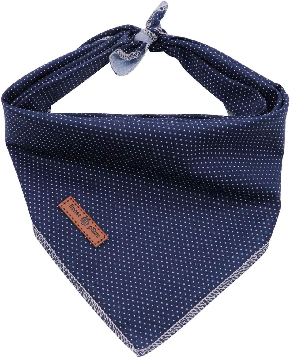 Triangle Bandana for Dogs and Cats, Blue Kerchief for Small, Medium, and Large Pets