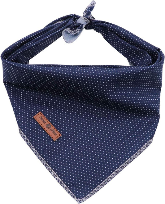 Triangle Bandana for Dogs and Cats, Blue Kerchief for Small, Medium, and Large Pets