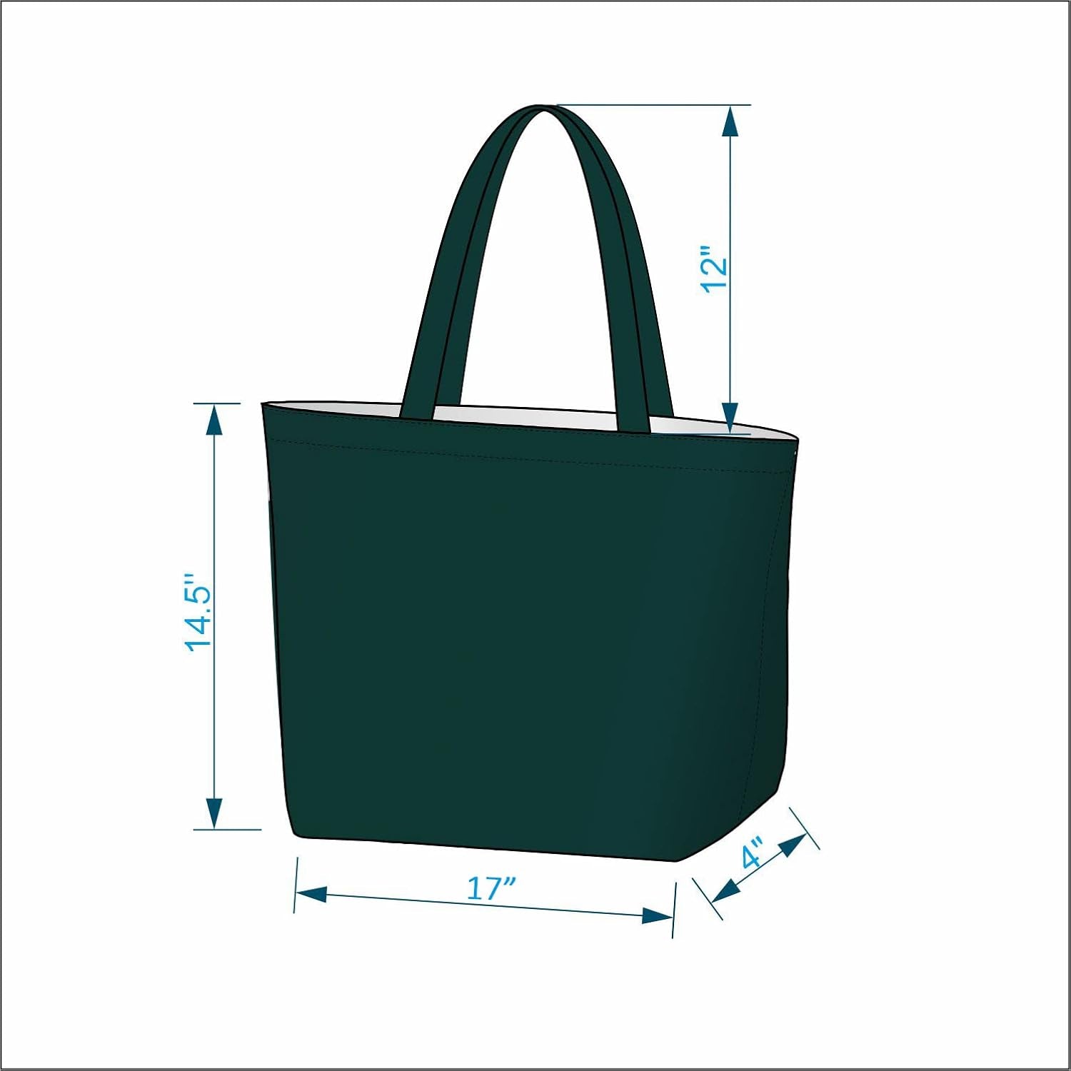 Women's Large Aesthetic Canvas Tote Bag with Zipper and Pocket for Yoga, Work, and Beach Use