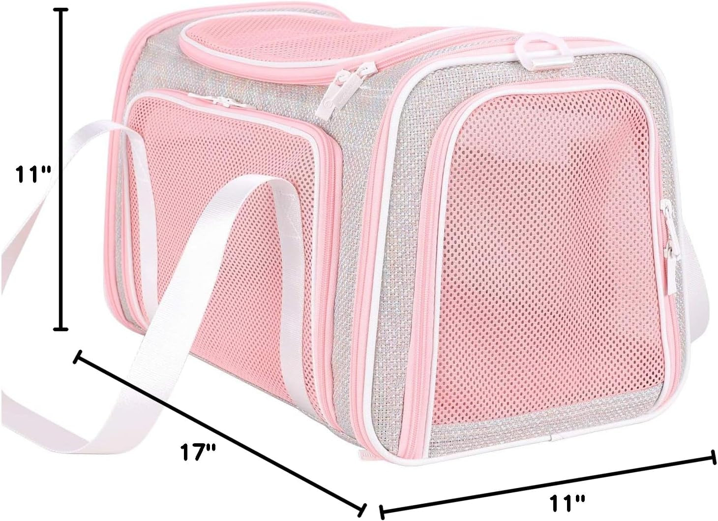 Soft and Stylish Travel Carrier Bag for Medium Cats, Kittens, and Puppies in Fantasy Pink, Size M
