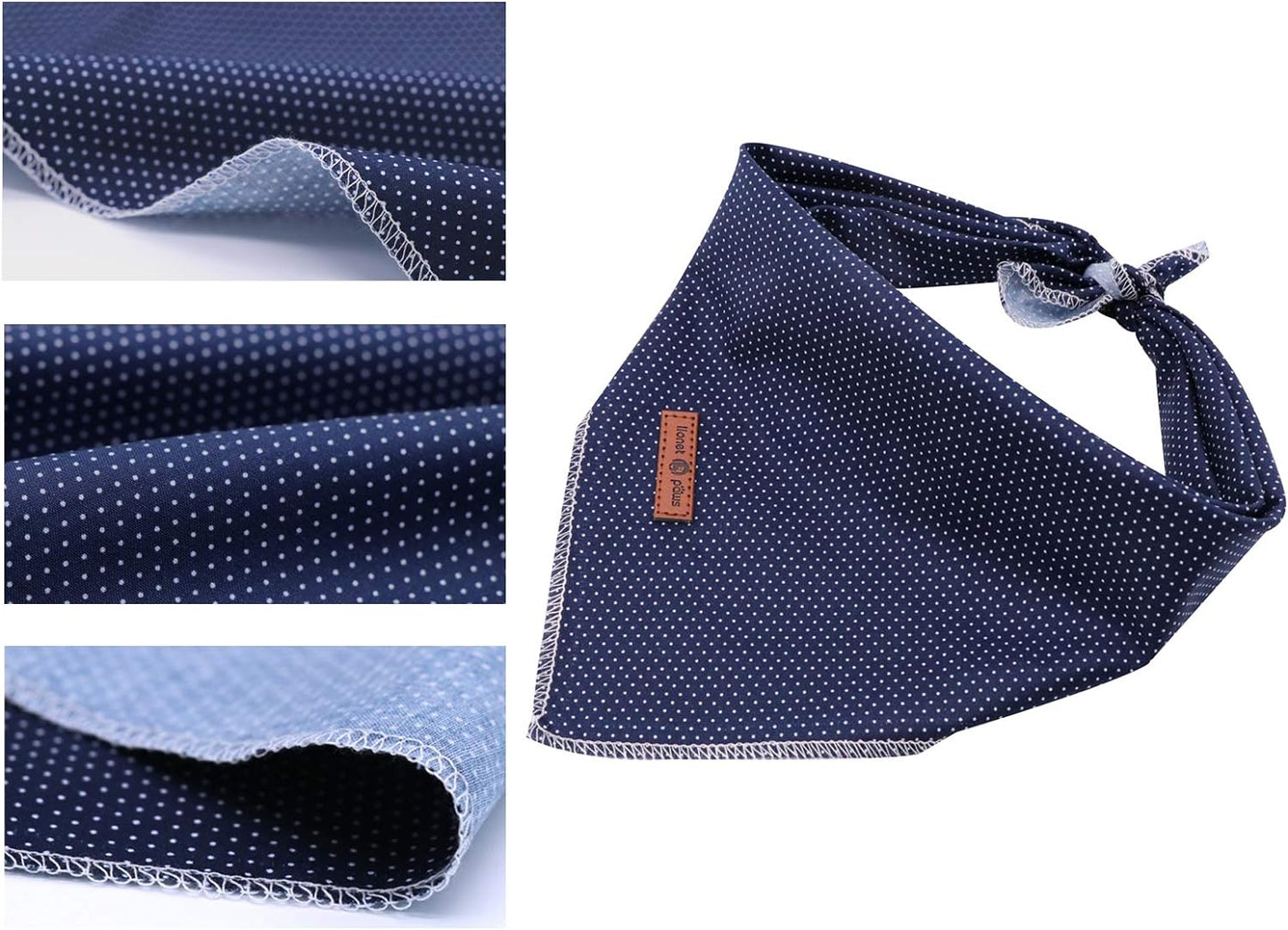 Triangle Bandana for Dogs and Cats, Blue Kerchief for Small, Medium, and Large Pets