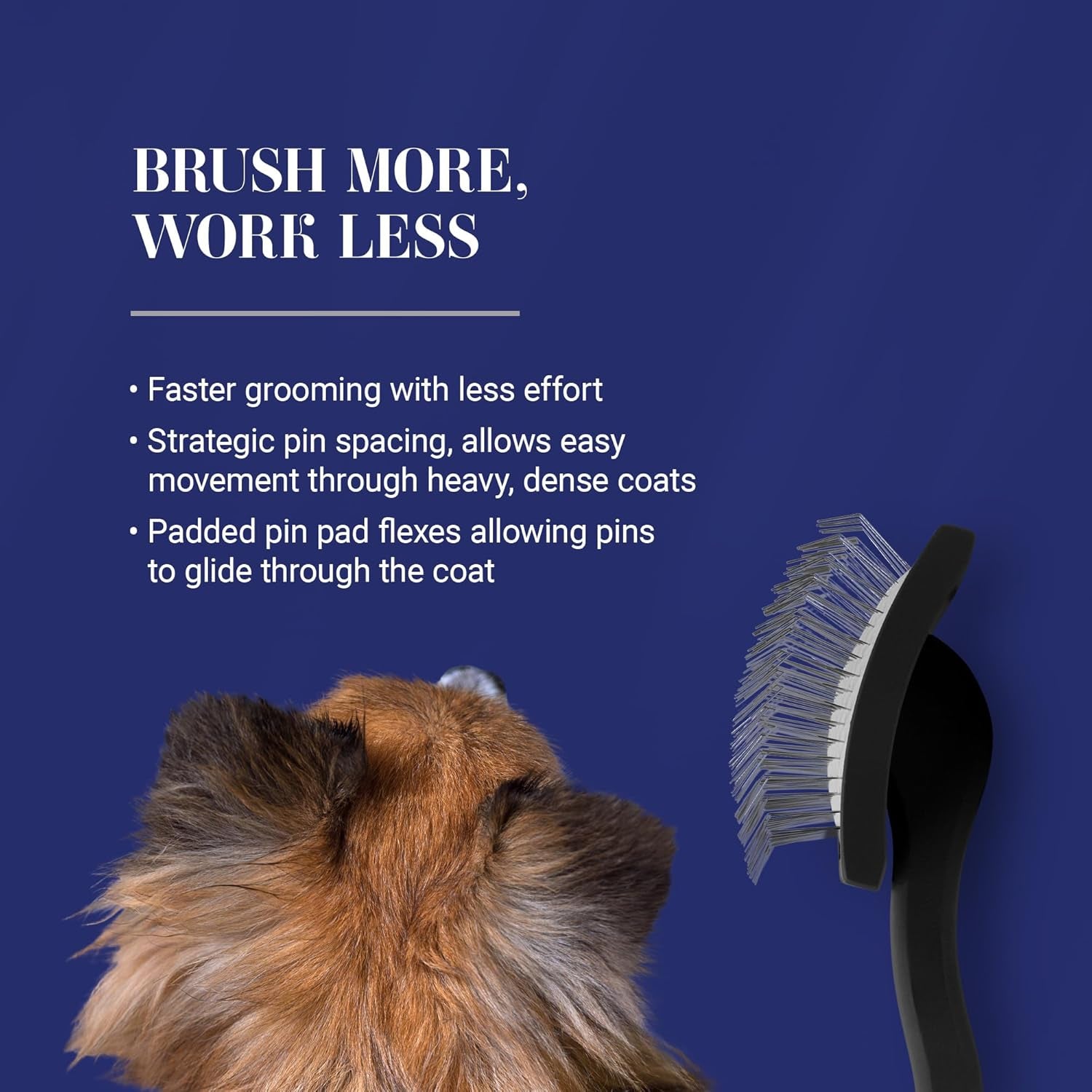 Big K Dog Slicker Brush for Goldendoodles, Labradoodles, and Poodles - Professional Grooming Tool for Fluffing, Detangling, and Styling, Large Size, Black