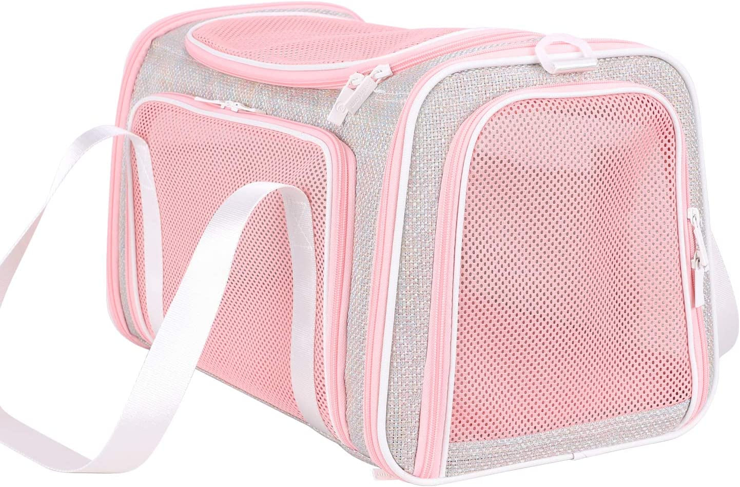 Soft and Stylish Travel Carrier Bag for Medium Cats, Kittens, and Puppies in Fantasy Pink, Size M