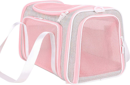 Soft and Stylish Travel Carrier Bag for Medium Cats, Kittens, and Puppies in Fantasy Pink, Size M