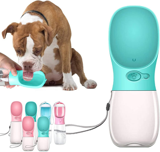 Portable Dog Water Bottle and Dispenser with Bowl - Food Grade Silicone, BPA Free, Ideal for Travel and Walking