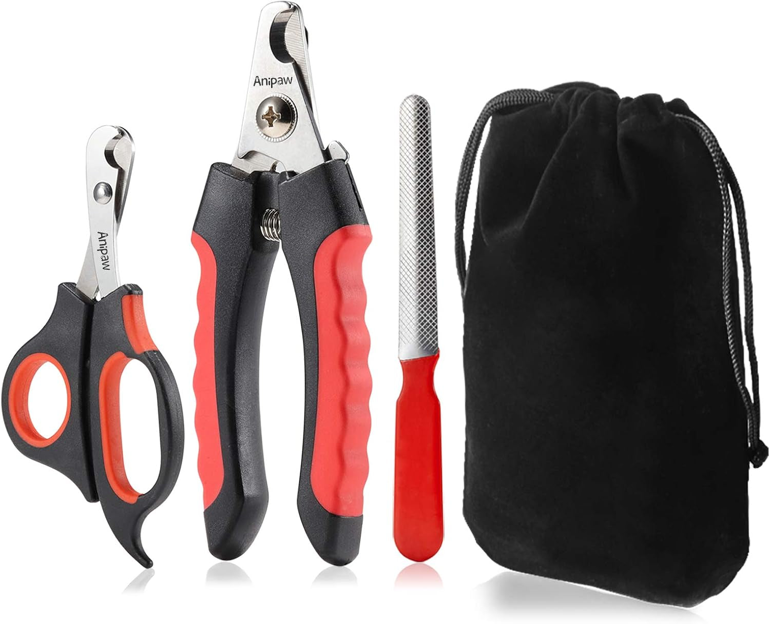 Professional Dog Nail Clipper and Trimmer Set with Stainless Steel Blades, Non-Slip Handles, Safety Guard, Ideal for All Pet Sizes, Includes Free Nail File