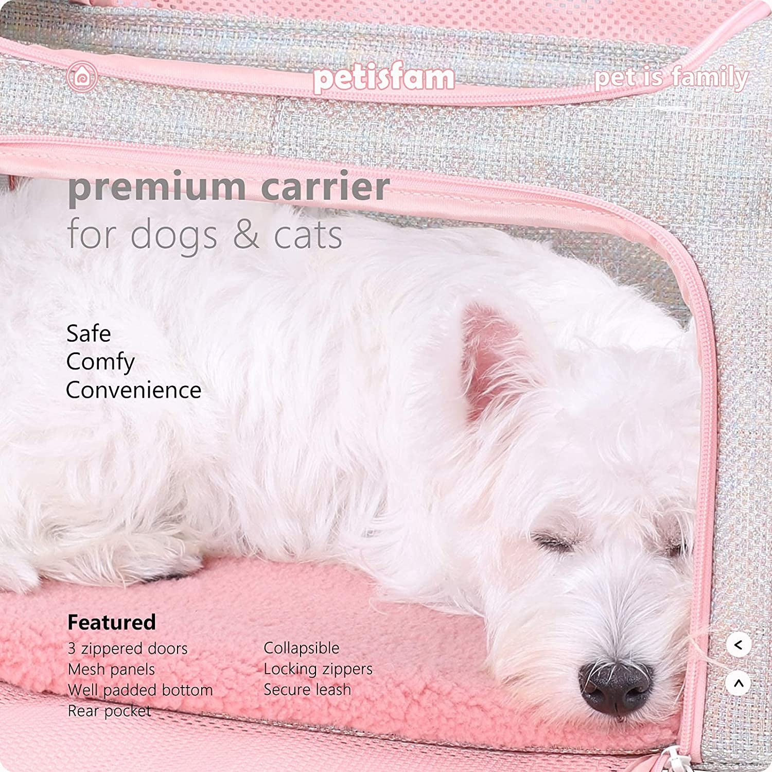 Soft and Stylish Travel Carrier Bag for Medium Cats, Kittens, and Puppies in Fantasy Pink, Size M
