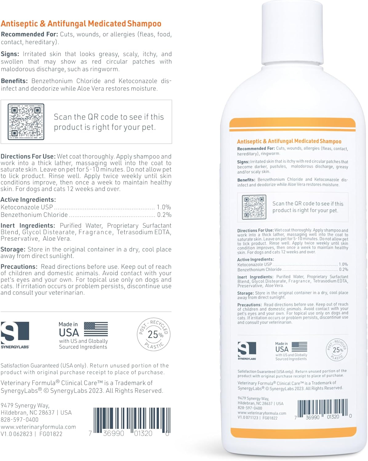 Clinical Care Antiseptic and Antifungal Medicated Shampoo for Dogs and Cats, 16 Fl Oz – Soothes Scaly, Oily, Red Skin – Paraben, Dye, and Soap-Free (Single Pack)