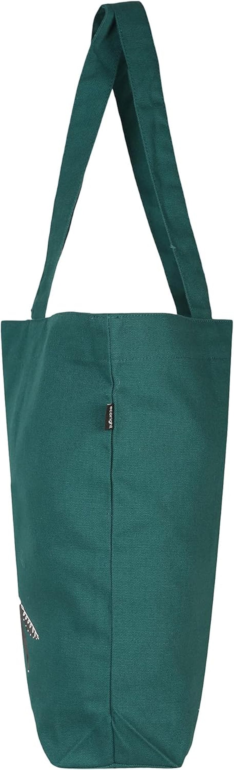 Women's Large Aesthetic Canvas Tote Bag with Zipper and Pocket for Yoga, Work, and Beach Use