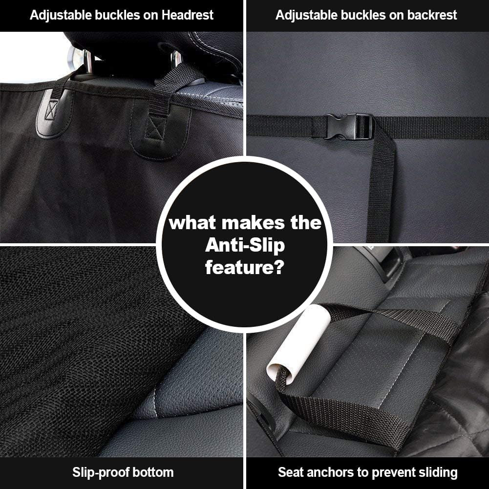 Heavy-Duty Waterproof Dog Seat Cover for Cars, Trucks, and SUVs - Durable 600D Fabric with Nonslip Backing and Side Flaps, Scratchproof Design for Front Seats