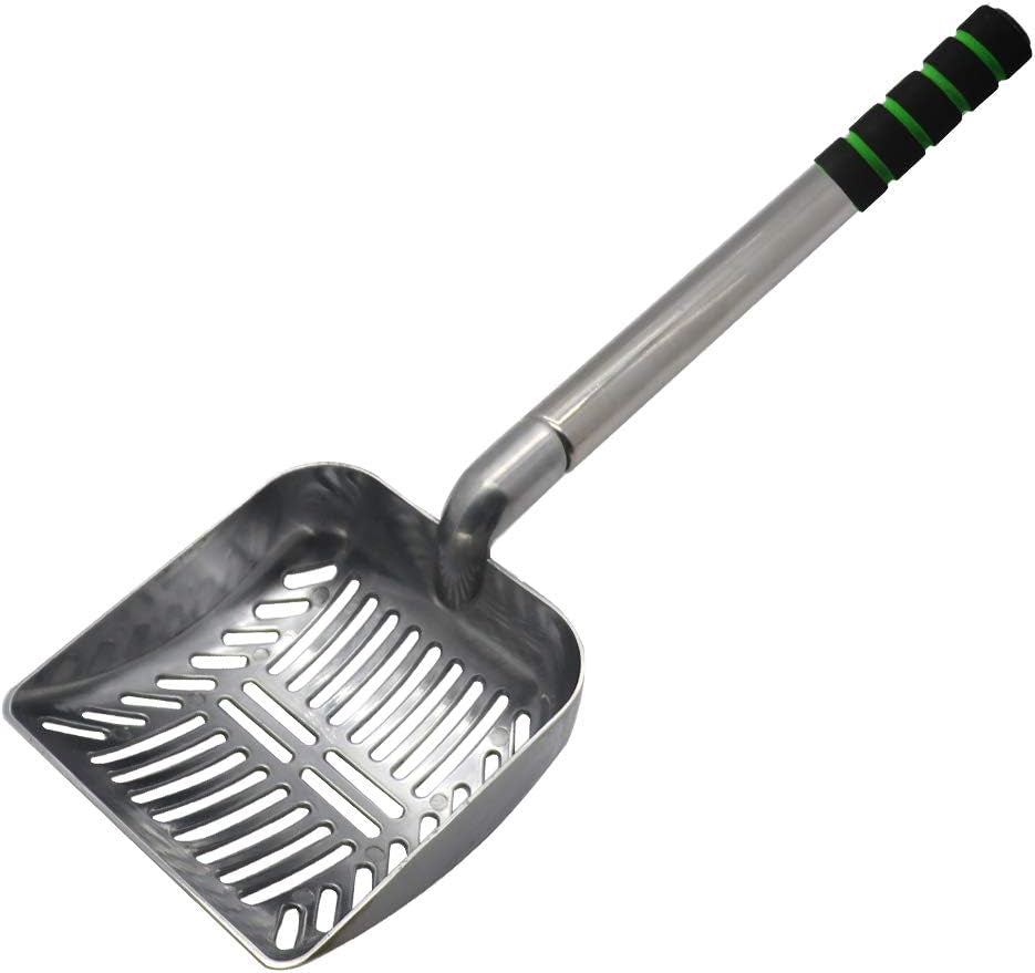 32-Inch Metal Cat Litter Scoop with Long Handle - Non-Stick Aluminum Deep Shovel for Efficient Multi-Cat Clump Management