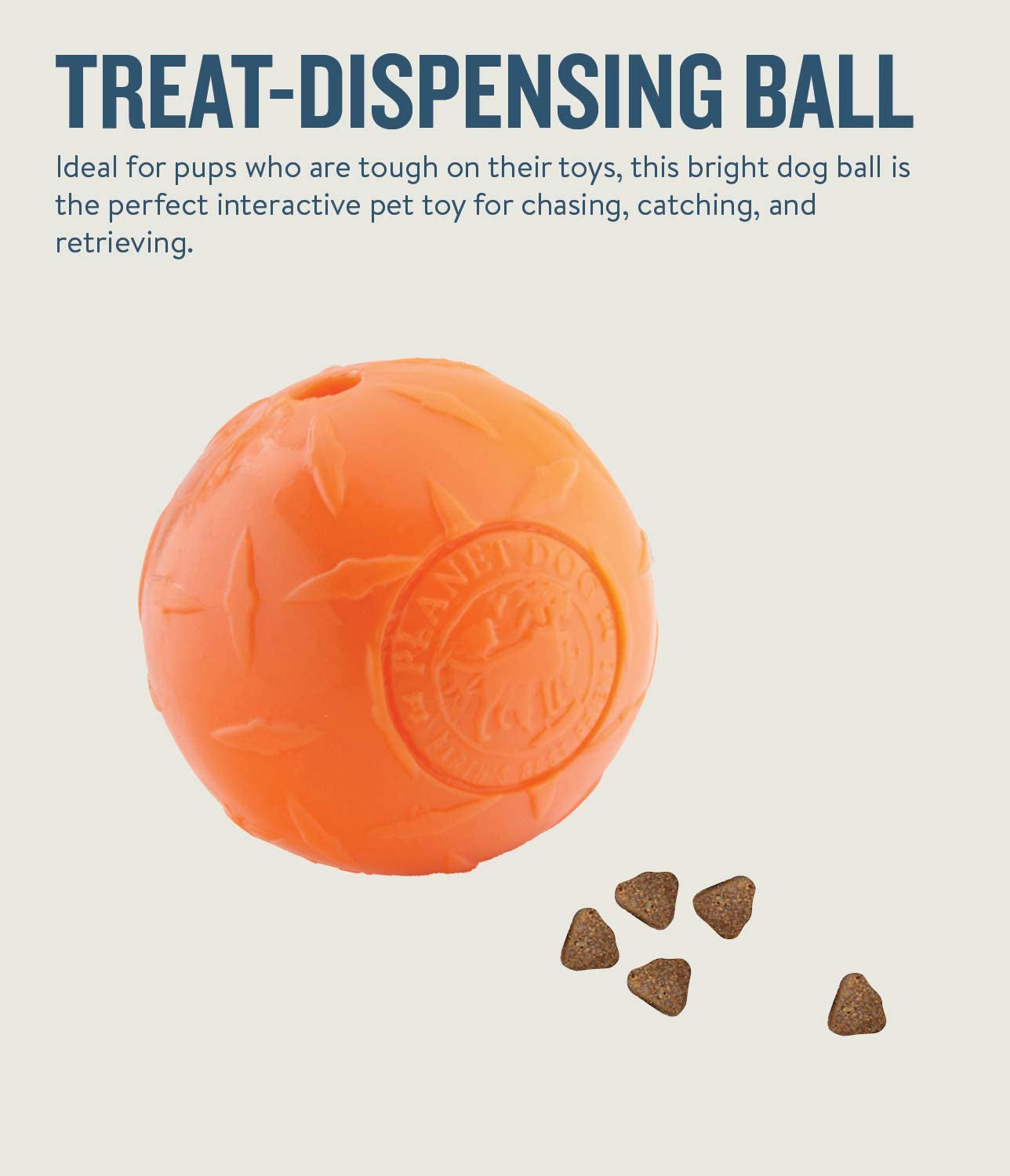Planet Dog Orbee-Tuff Diamond Plate Orange Large Treat-Dispensing Dog Toy