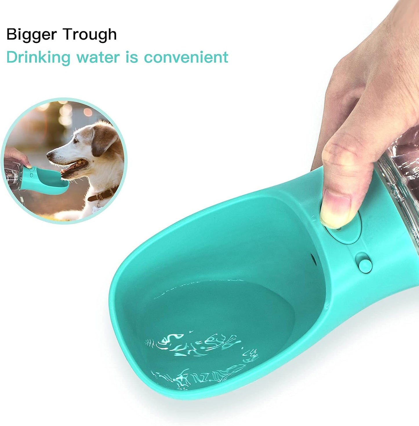 Portable Dog Water Bottle and Dispenser with Bowl - Food Grade Silicone, BPA Free, Ideal for Travel and Walking