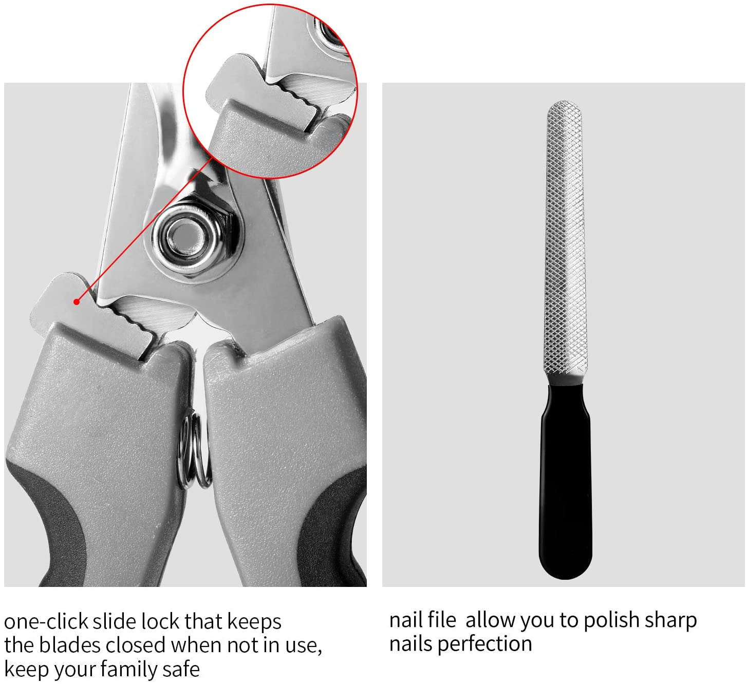 Professional Dog Nail Clippers for Large Breeds with Quick Sensor, Safari Cat Nail Clipper with Safety Guard and Nail File