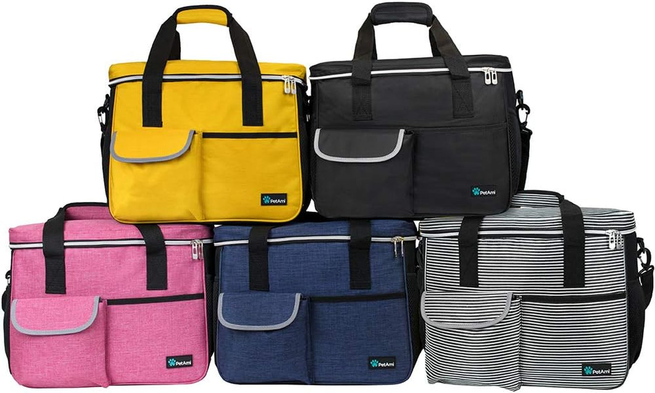 Medium Dog Travel Bag - Organized Travel Pet Bag with Food Container and Bowls, Ideal for Weekend Camping and Diaper Needs (Pink)