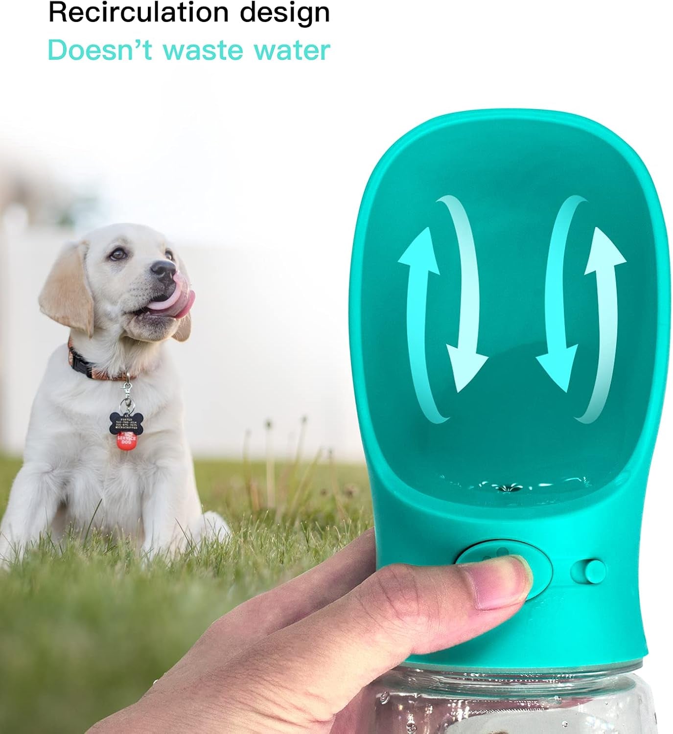 Portable Dog Water Bottle and Dispenser with Bowl - Food Grade Silicone, BPA Free, Ideal for Travel and Walking