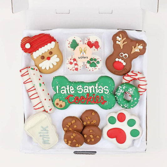 Gourmet Dog Treat Box | Artisan Hand-Decorated Dog Cookies | Premium Gift Box Featuring Locally Sourced Ingredients (Christmas Eve Edition)