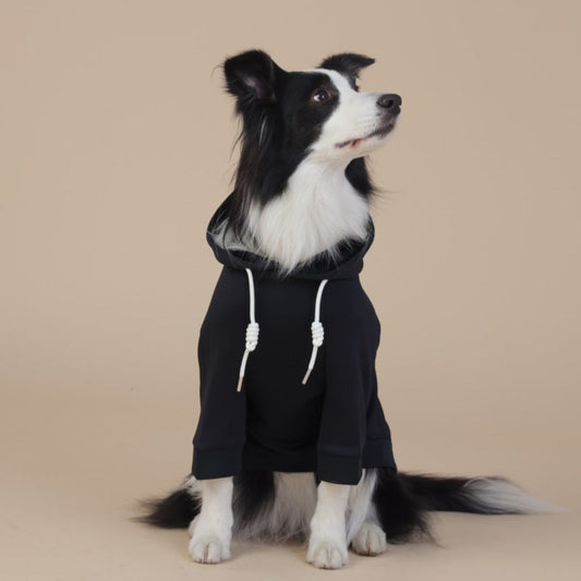 NNEDSZ 3XL Black Cute Dog Hoodie with Adjustable Drawstring - Available in Various Sizes-0