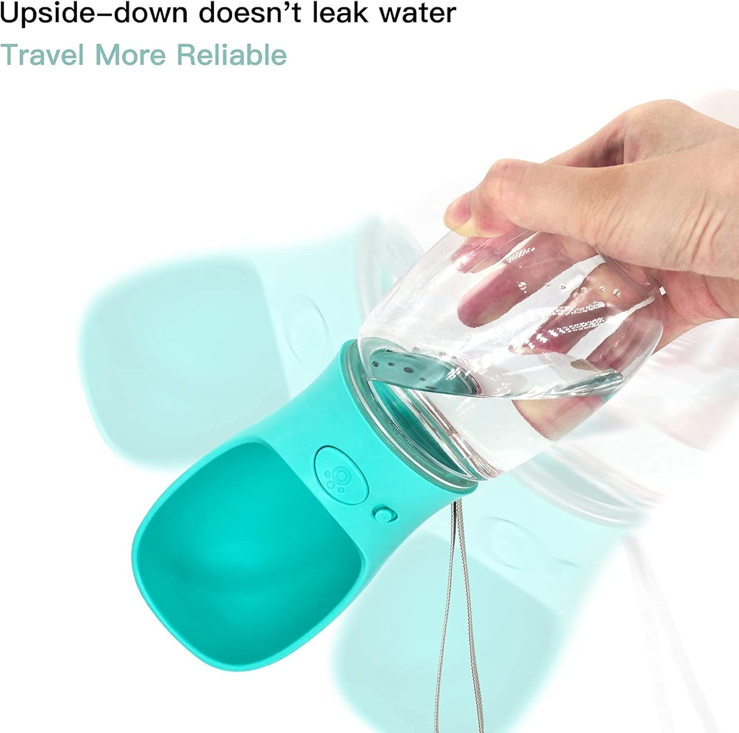 Portable Dog Water Bottle and Dispenser with Bowl - Food Grade Silicone, BPA Free, Ideal for Travel and Walking