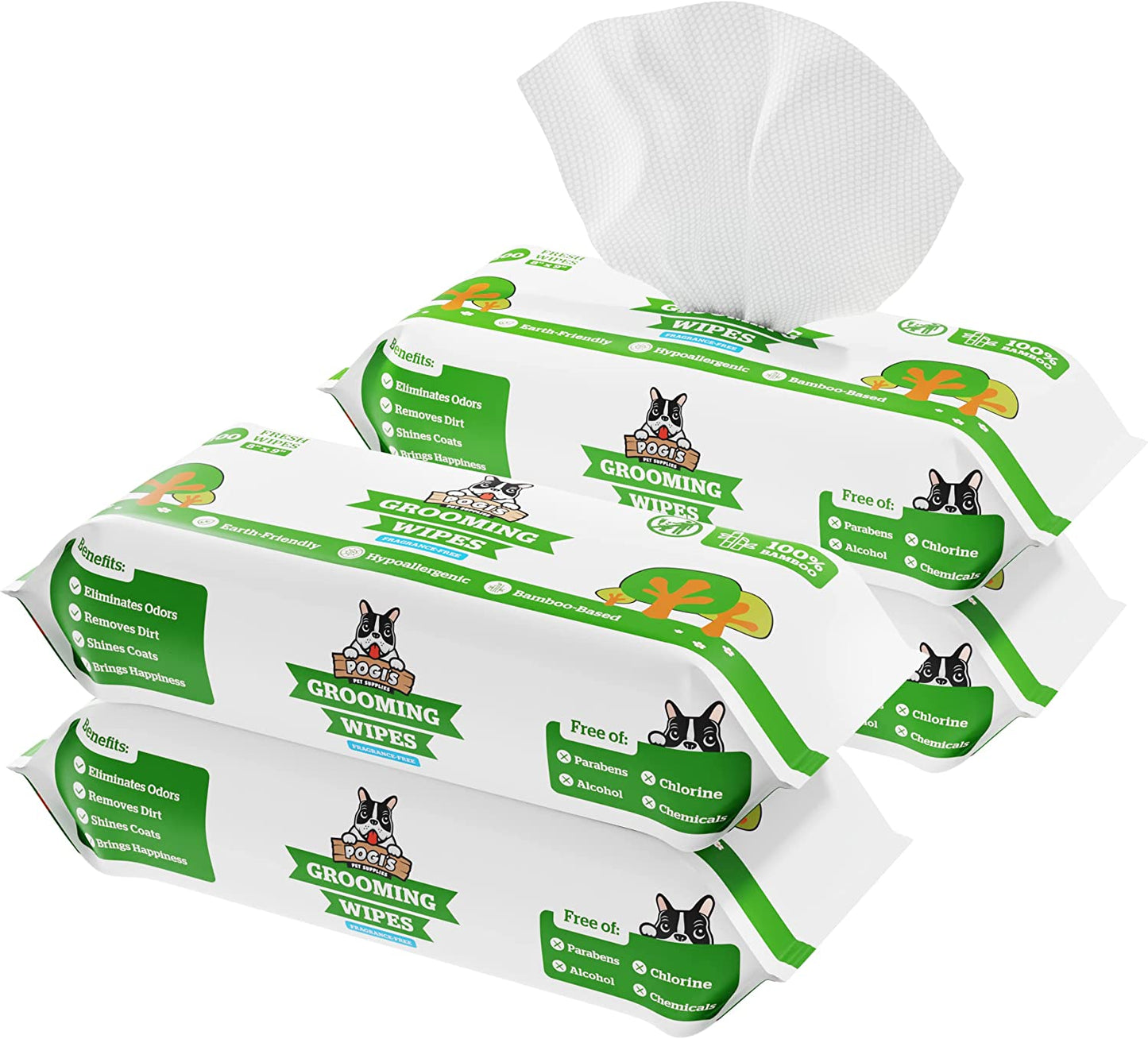 Pogi's Hypoallergenic Dog Grooming Wipes – 400-Count Fragrance-Free Wipes for Paws, Body, and Butt Cleaning and Hydration