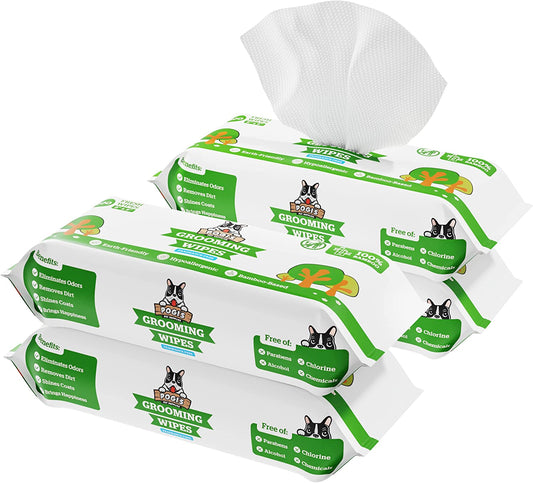 Pogi's Hypoallergenic Dog Grooming Wipes – 400-Count Fragrance-Free Wipes for Paws, Body, and Butt Cleaning and Hydration