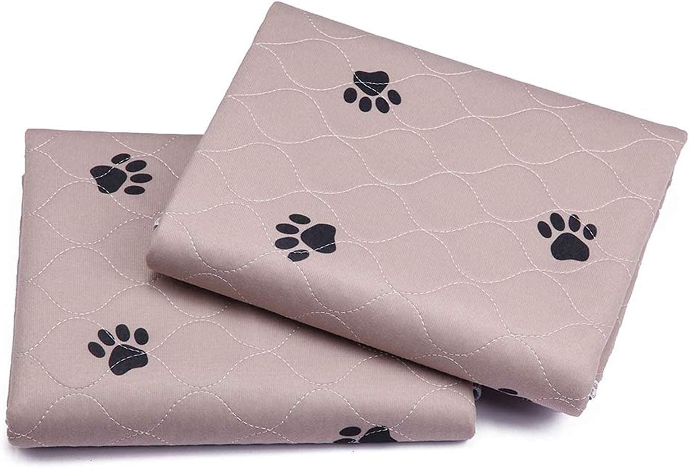 Reusable Washable Dog Pee Pads with Puppy Grooming Gloves, Large Waterproof Pet Training Pads, Super Absorbent Whelping Pads, 41x41 Inch (Pack of 2)