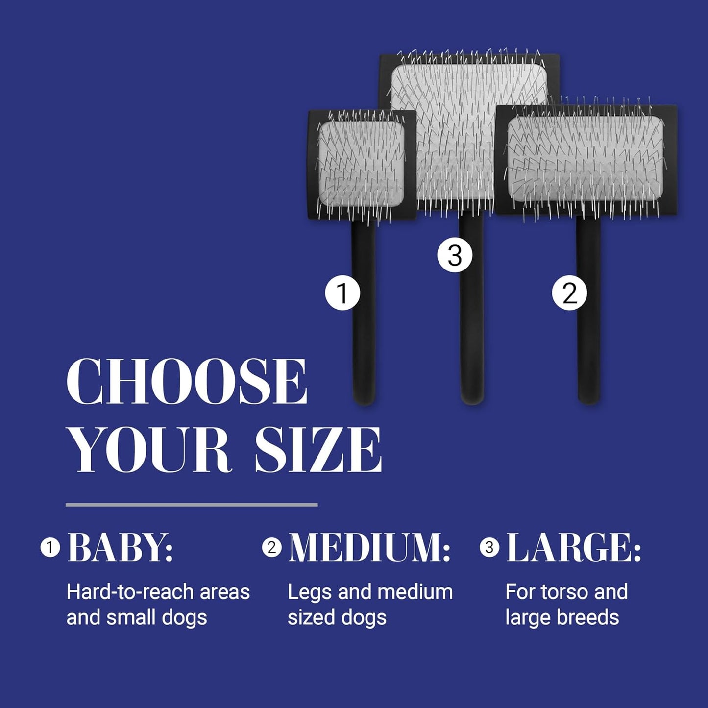 Big K Dog Slicker Brush for Goldendoodles, Labradoodles, and Poodles - Professional Grooming Tool for Fluffing, Detangling, and Styling, Large Size, Black