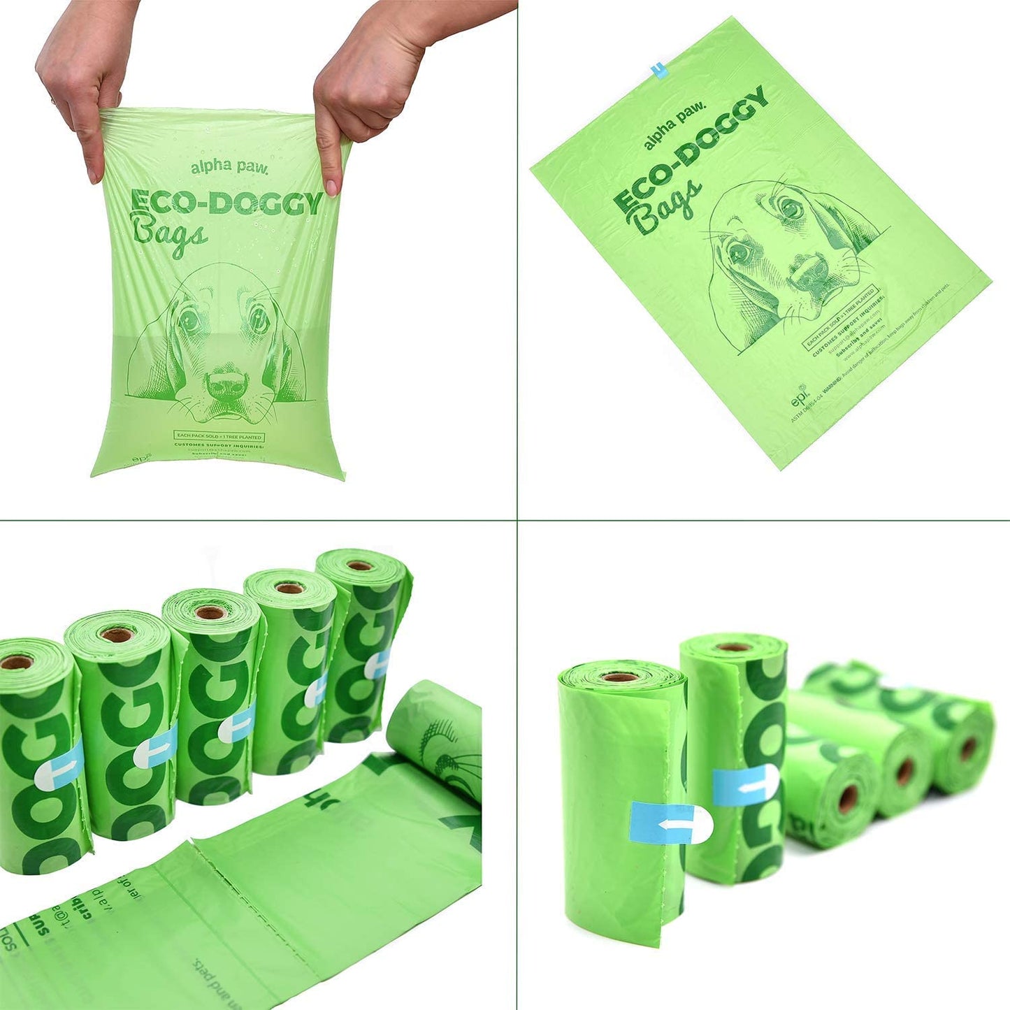 Eco-Friendly Dog Waste Bags with Portable Dispenser - 60 Biodegradable and Odor-Blocking Lavender-Scented Poop Bags - Compostable Puppy Accessories