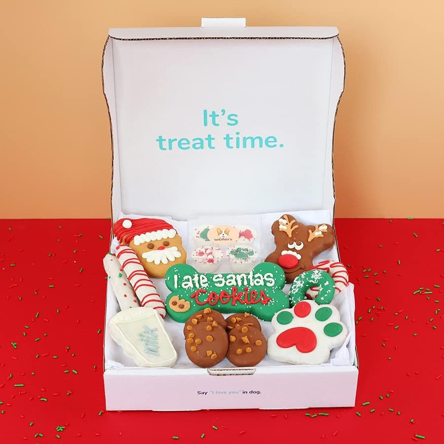 Gourmet Dog Treat Box | Artisan Hand-Decorated Dog Cookies | Premium Gift Box Featuring Locally Sourced Ingredients (Christmas Eve Edition)