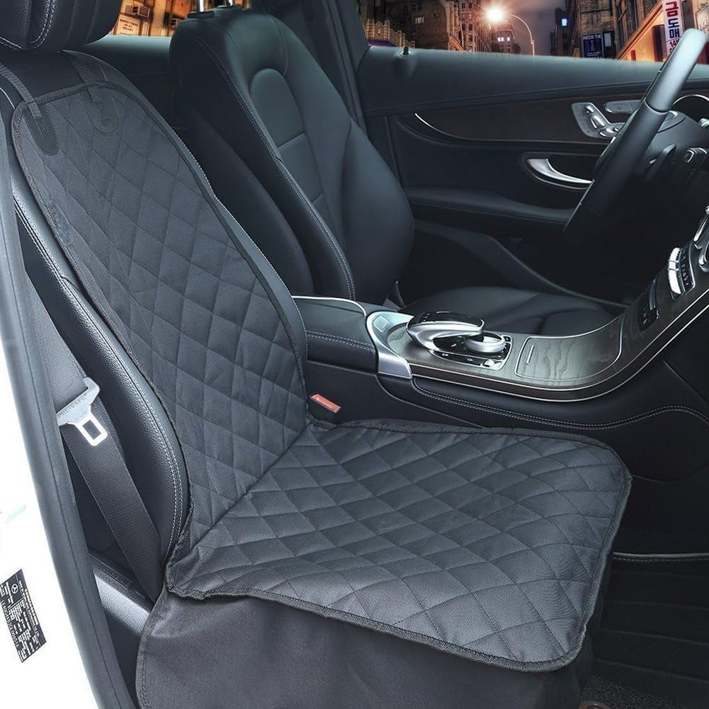 Heavy-Duty Waterproof Dog Seat Cover for Cars, Trucks, and SUVs - Durable 600D Fabric with Nonslip Backing and Side Flaps, Scratchproof Design for Front Seats