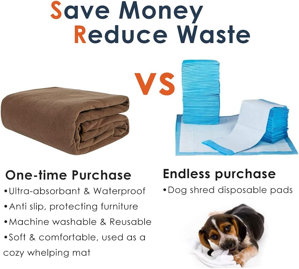 Extra Large Washable Dog Pee Pads - 65"X45" & 72"X72" Reusable Waterproof Pet Training Mats, Non-Slip Fast Absorbent Whelping Pads for Playpen Use