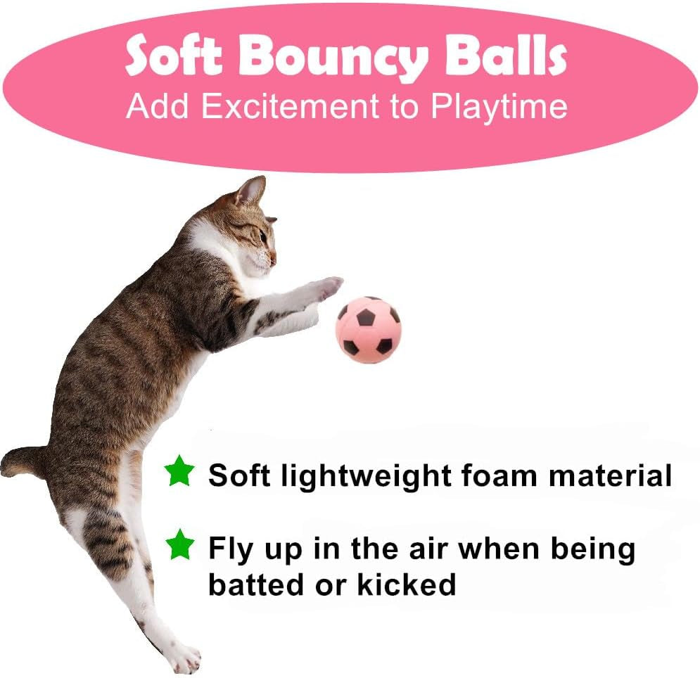 Pack of 12 Foam Soccer Balls for Cats