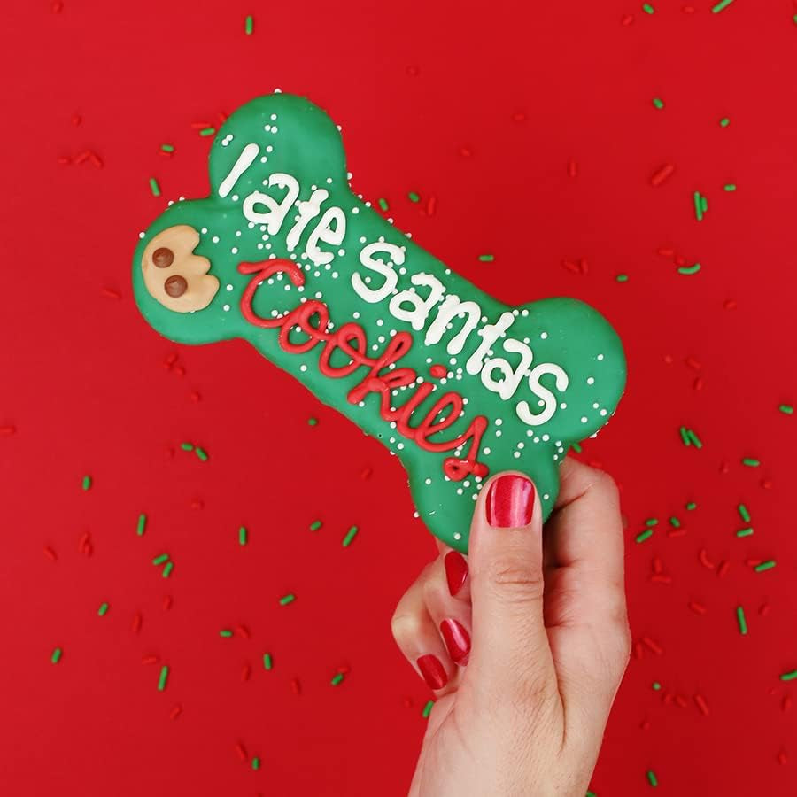 Gourmet Dog Treat Box | Artisan Hand-Decorated Dog Cookies | Premium Gift Box Featuring Locally Sourced Ingredients (Christmas Eve Edition)