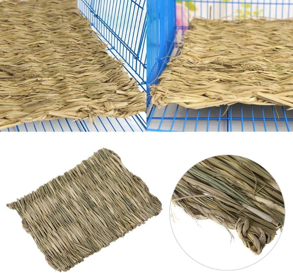 Grass Mat Set for Small Animals - 12PCS Woven Chew Toys and Bedding for Rabbits, Guinea Pigs, Chinchillas, Squirrels, Hamsters, Cats, and Dogs