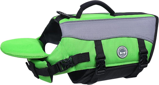 Front Float Dog Life Vest - Professional Swimming and Boating Jacket with Chin Float, Handle, Ripstop Material, and Enhanced Buoyancy for Puppies, Size Small, Bright Green