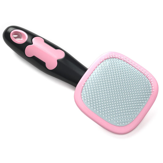 Professional Slicker Brush for Dogs and Cats - Shedding Tool (Pink)