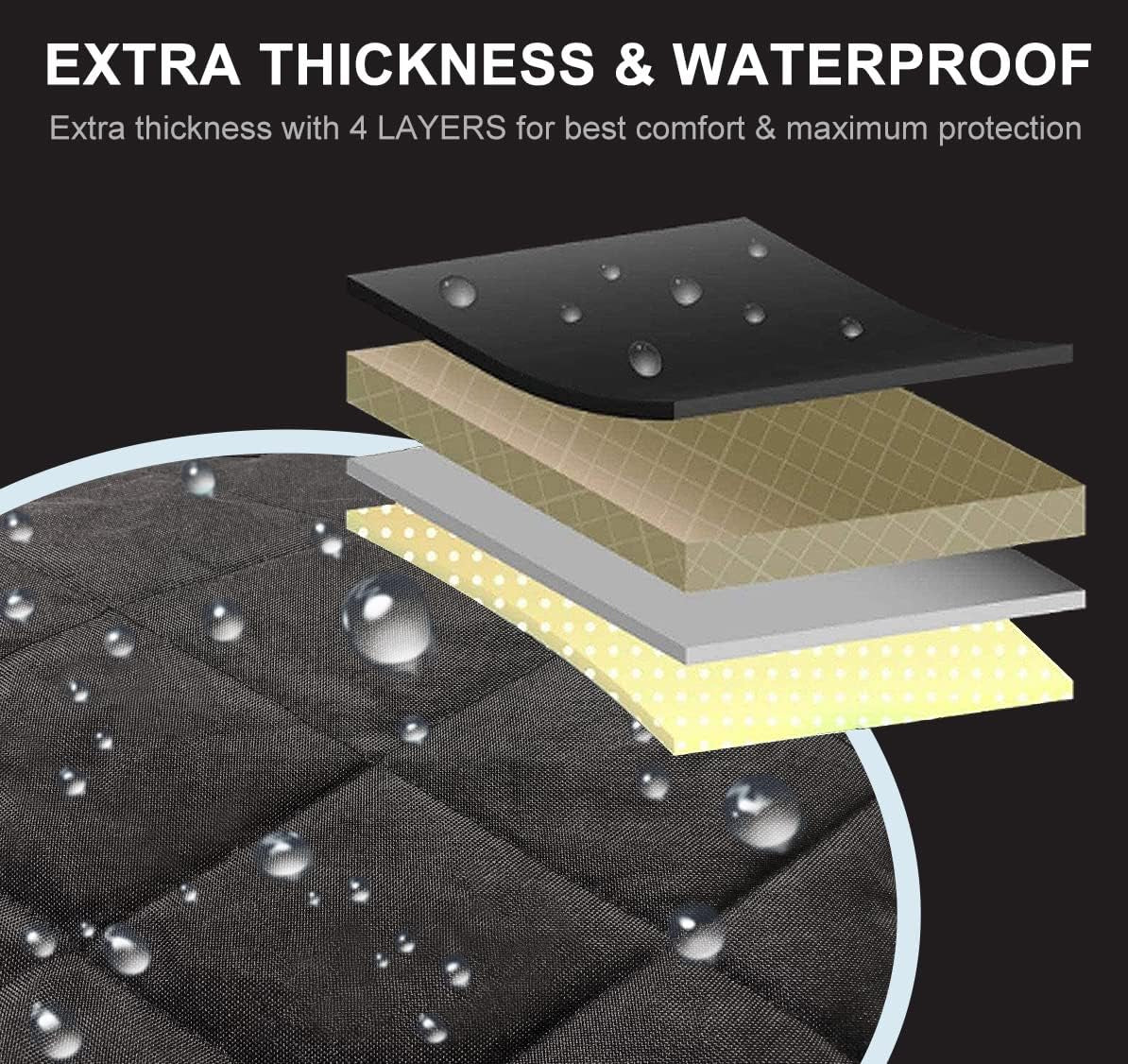 Heavy-Duty Waterproof Dog Seat Cover for Cars, Trucks, and SUVs - Durable 600D Fabric with Nonslip Backing and Side Flaps, Scratchproof Design for Front Seats