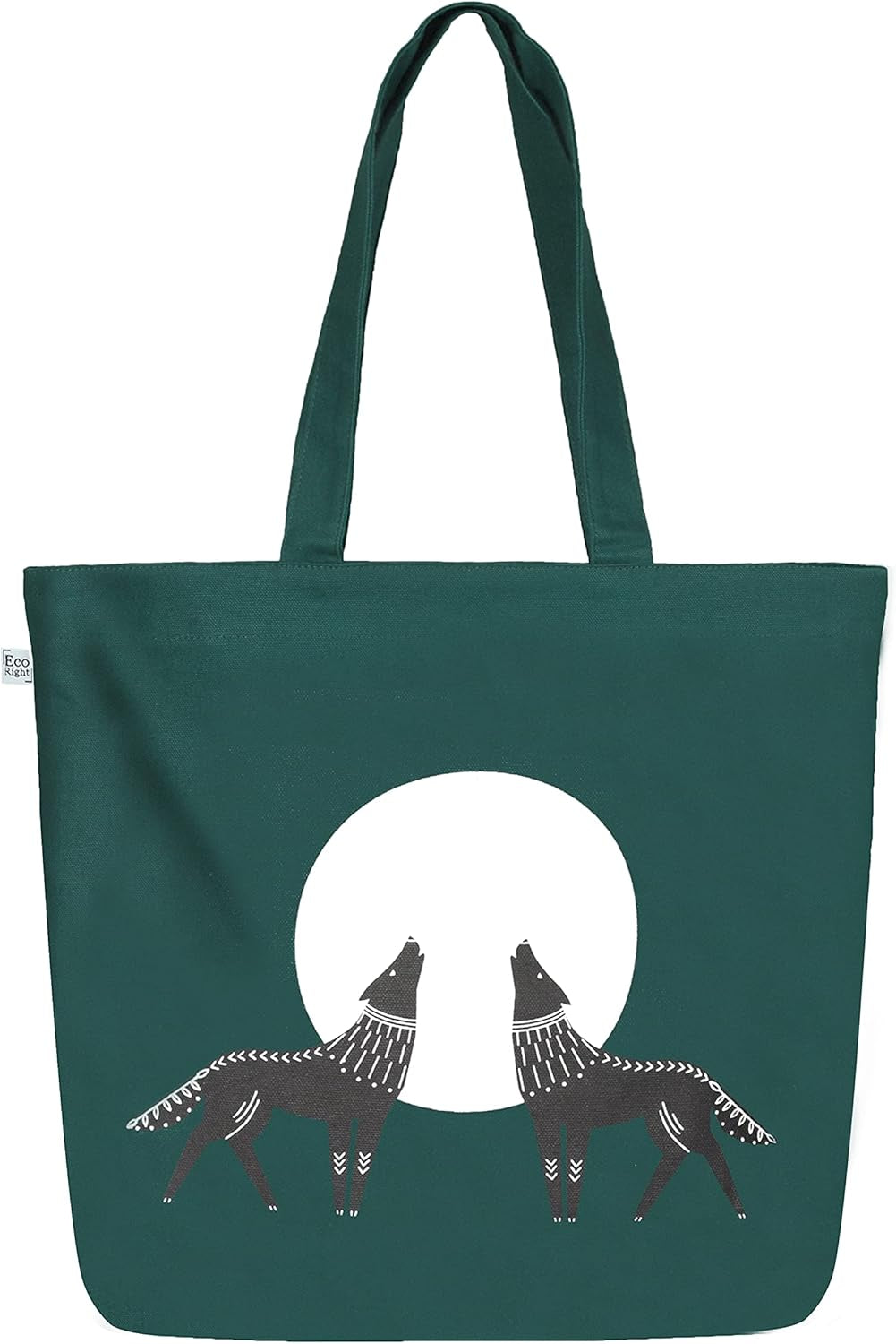 Women's Large Aesthetic Canvas Tote Bag with Zipper and Pocket for Yoga, Work, and Beach Use