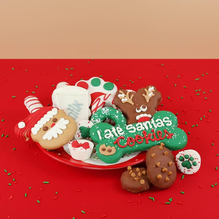 Gourmet Dog Treat Box | Artisan Hand-Decorated Dog Cookies | Premium Gift Box Featuring Locally Sourced Ingredients (Christmas Eve Edition)